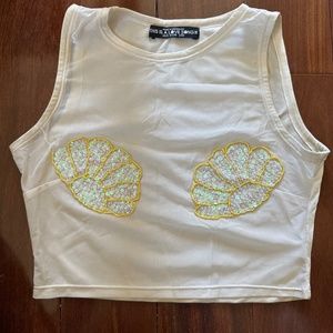 Seashell Sheer Bikini Crop Top